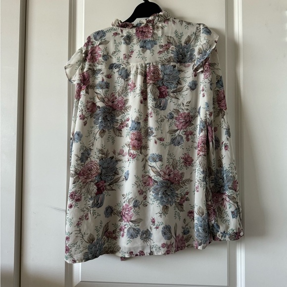 Peasant style Ruffled Tie Front Blouse - Picture 2 of 2